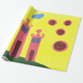 Papier Cadeau trois maisons disant ohhhh (Déroulé)