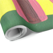 Papier Cadeau trois maisons disant ohhhh (Coin rond)