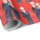 Papier Cadeau Trois marins de marine (Coin rond)