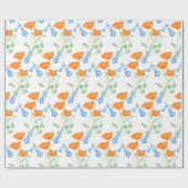 Papier Cadeau Trois Motif de bouquet de couleur d'eau (Plat)