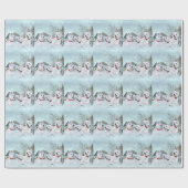 Papier Cadeau Trois Occidentaux en hiver (Plat)