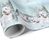 Papier Cadeau Trois Occidentaux en hiver (Coin rond)