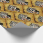 Papier Cadeau Trois Petits Cochons À La Grange Rustique Snoozing (Coin)