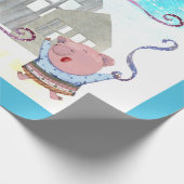 Papier Cadeau Trois petits cochons avec leurs maisons (Coin)