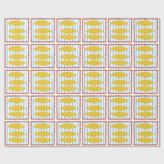 Papier Cadeau Trois poissons jaunes