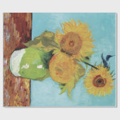 Papier Cadeau Trois tournesols dans un vase par Vincent van Gogh (Plat)