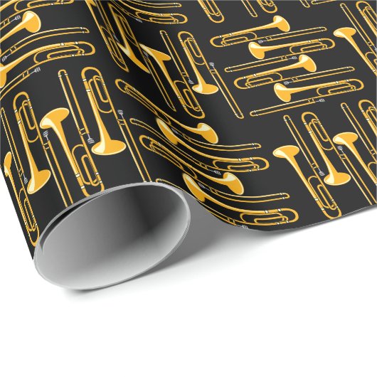 Papier Cadeau Trombone Crosshatch (Coin rond)