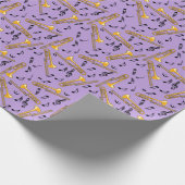 Papier Cadeau Trombone Music Notes Motif violet (Coin)
