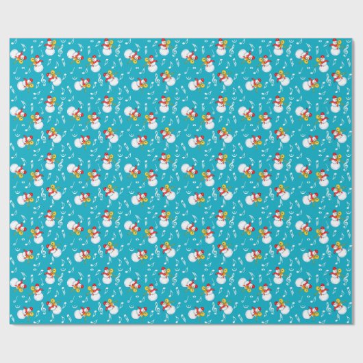 Papier Cadeau Trombone Snowman Music Notes Motif (Plat)