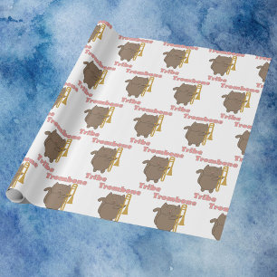 Papier Cadeau Trombone Tribe Mignon Chat Chaton Rose