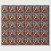 Papier Cadeau Trône Impérial de Noël Pékinois (Plat)