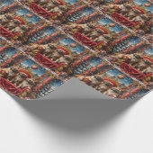 Papier Cadeau Trône Impérial de Noël Pékinois (Coin)