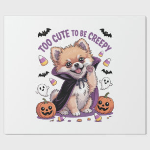 Papier Cadeau Trop mignon pour effrayer drôle d'Halloween chien