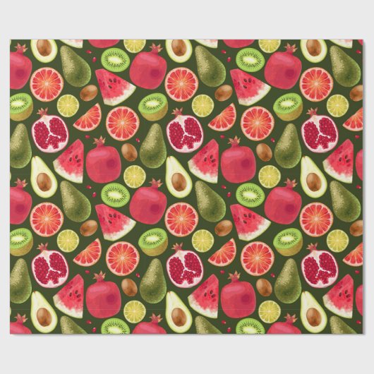 Papier Cadeau Tropcal fruit wrapping paper (Plat)
