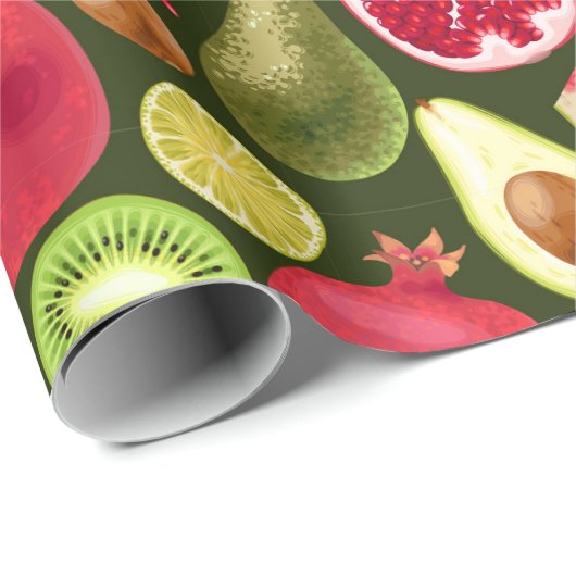 Papier Cadeau Tropcal fruit wrapping paper (Coin rond)