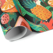 Papier Cadeau Tropcal fruit wrapping paper (Coin rond)