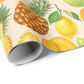Papier Cadeau Tropcal fruit wrapping paper (Coin rond)
