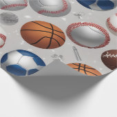 Papier Cadeau trophées d'or, médailles d'argent images de basket (Coin)