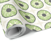 Papier Cadeau Tropic Slice vert feuille (Coin rond)