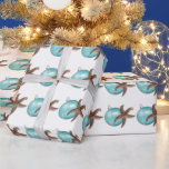 Papier Cadeau Tropical Blue and Brown Christmas Starfish<br><div class="desc">Enveloppement cadeau de Noël tropical. Papier d'emballage de qualité sur un rouleau avec bleu et marron,  étoile de mer et motif ornemental sur papier blanc. Couleurs sur la plage pour une fête côtière.</div>