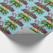 Papier Cadeau Tropical Christmas Holiday Palm Tree Motif (Coin)