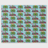 Papier Cadeau Tropical Christmas Holiday Palm Tree Motif (Plat)