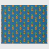 Papier Cadeau Tropical Christmas Pineapple Warm Xmas (Plat)