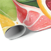 Papier Cadeau Tropical Citrus Orange Fruit Slices (Coin rond)