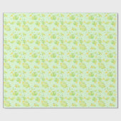 Papier Cadeau Tropical Green Citrus SUMMER Orange lemon Slice (Plat)