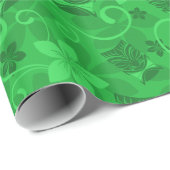 Papier Cadeau Tropical Green Tiki Masques Hawaiian (Coin rond)