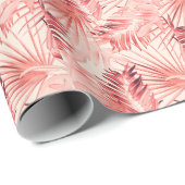 Papier Cadeau Tropical Palm Feuille, Hawaiian Stylish Motif. (Coin rond)