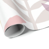 Papier Cadeau Tropical Pastel Jaune Lavande Feuilles Monstera (Coin rond)