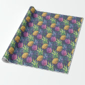 Papier Cadeau Tropical Pineapple Wrapping Paper (Déroulé)