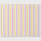 Papier Cadeau Tropical Pink Green Orange Yellow Stripes (Plat)