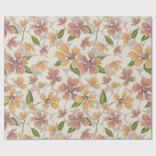 Papier Cadeau Tropical Retro Botanical (Plat)