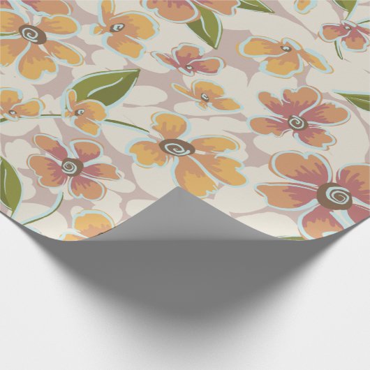 Papier Cadeau Tropical Retro Botanical (Coin)