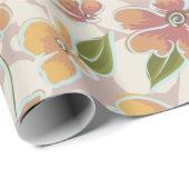 Papier Cadeau Tropical Retro Botanical (Coin rond)