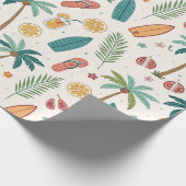 Papier Cadeau Tropical Summer Beach Pattern (1) (Coin)