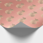 Papier Cadeau Tropical Summer Time Pineappy Fruits Peach Blush (Coin)