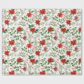 Papier Cadeau Tropical Vibe Christmas Poinsettia Pattern (Plat)