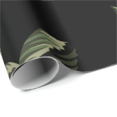 Papier Cadeau Tropical vintage nuit grue, palmiers, interdiction (Coin rond)