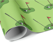 Papier Cadeau Trou de golf avec Motif Drapeau (Coin rond)