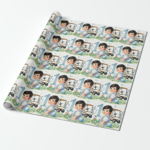 Papier Cadeau Trou en un 1er anniversaire Golf Boy Aquarelle