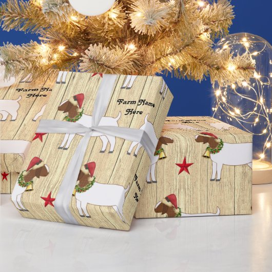 Papier Cadeau Troupeau de chèvre de Noël rustique personnalisée (Vacances)