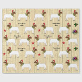 Papier Cadeau Troupeau de chèvre de Noël rustique personnalisée (Plat)