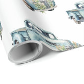 Papier Cadeau Trucks Dad Birthday (Coin rond)