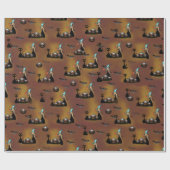 Papier Cadeau Trucs gothiques ou traiter spiderweb répétition (Plat)