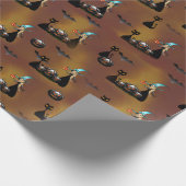 Papier Cadeau Trucs gothiques ou traiter spiderweb répétition (Coin)