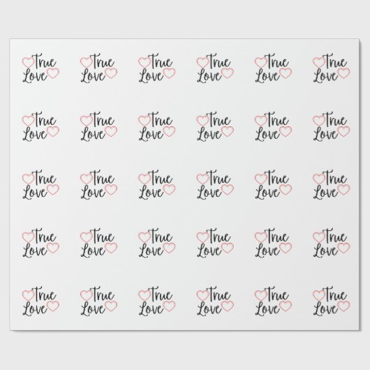 Papier Cadeau True Love Black Valentine's (Plat)