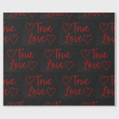 Papier Cadeau True Love Red Parties scintillant Valentine's Wrap (Plat)